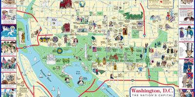 Washington dc mjesta za posjete mapu
