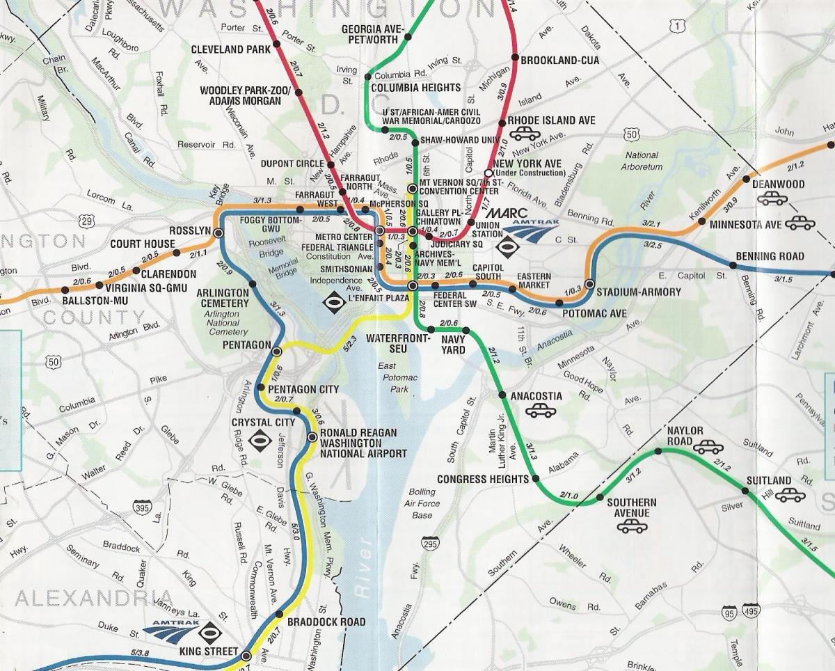 washington dc mapa sa metro stanice