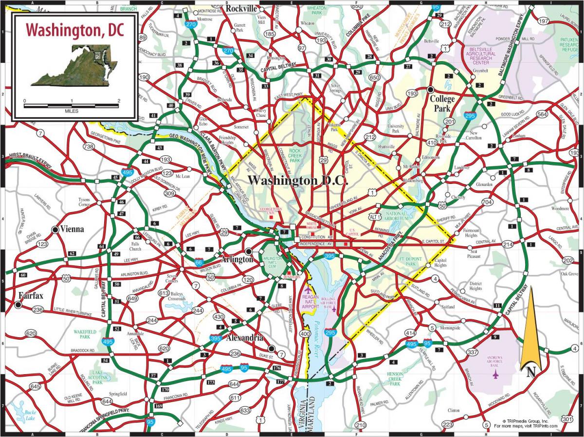 washington dc-u podzemnoj mapa ulice preklopi