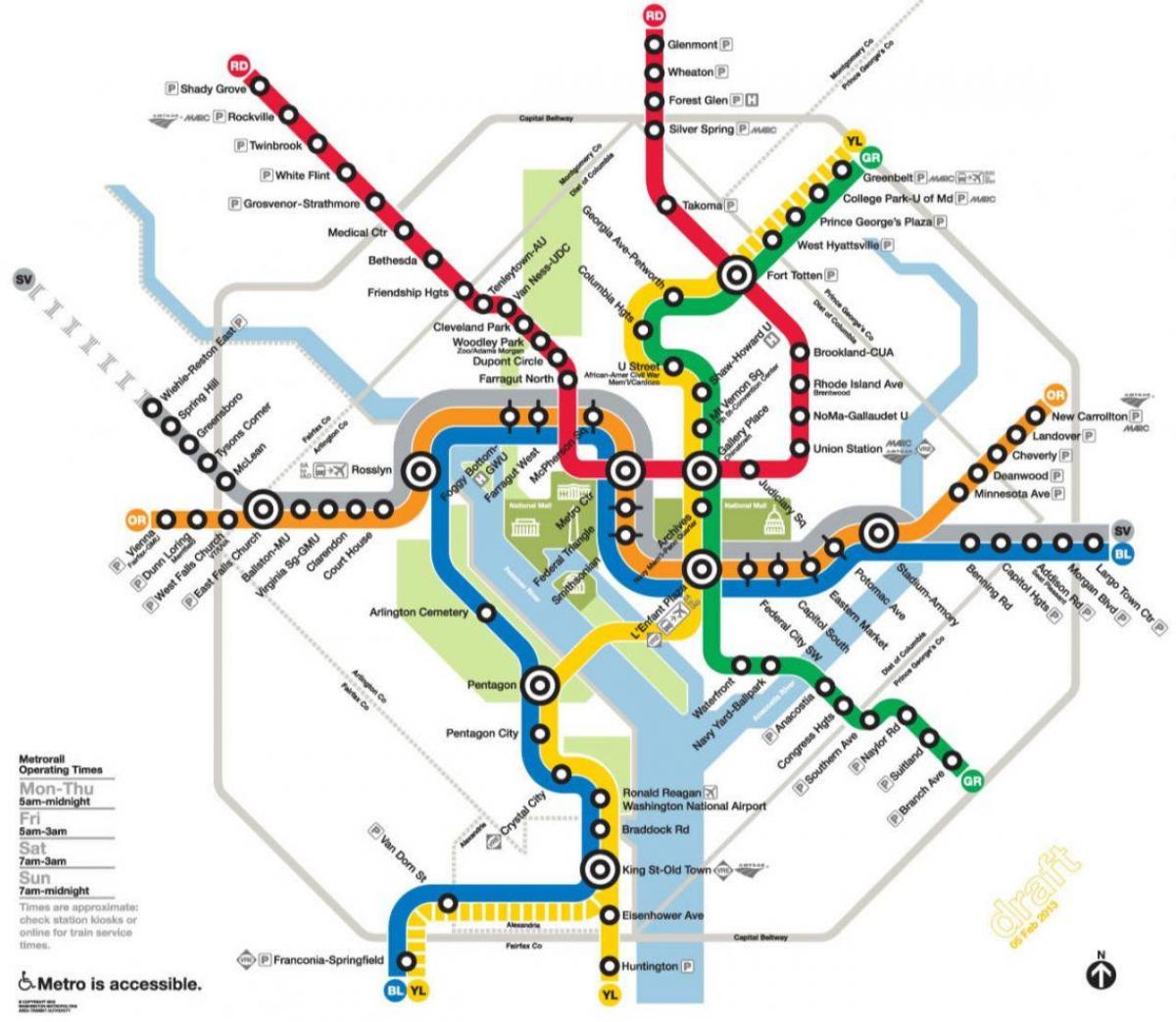washington dc metro ogradu mapu
