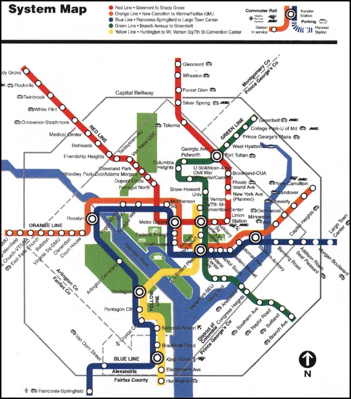 washington dc metro voz mapu