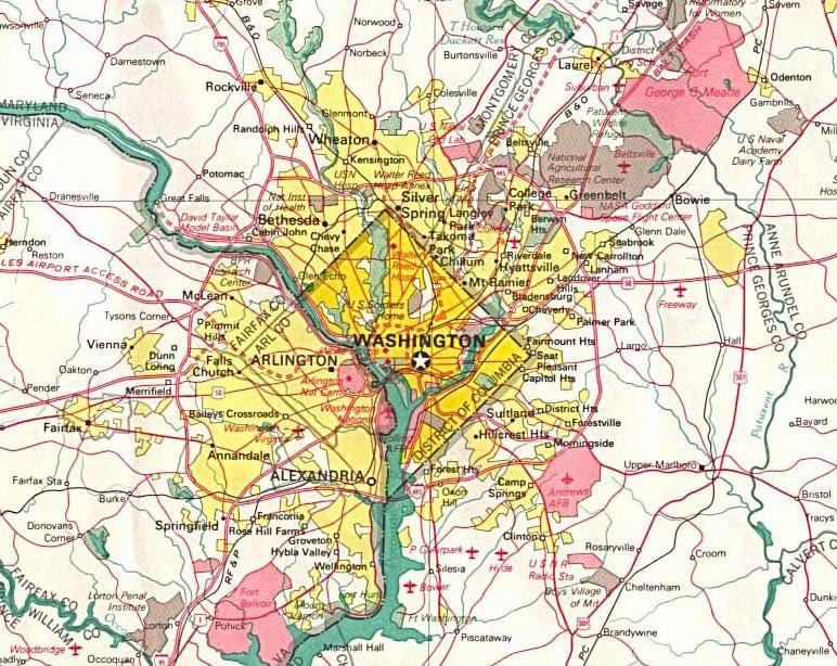 mapa dc i okolne države