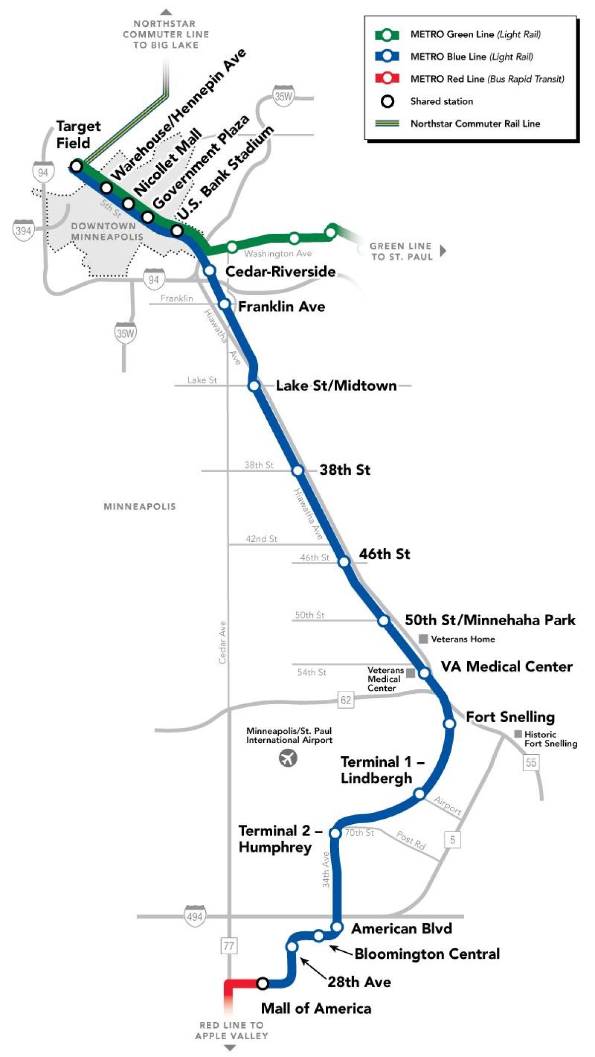washington metro plava linija mapu