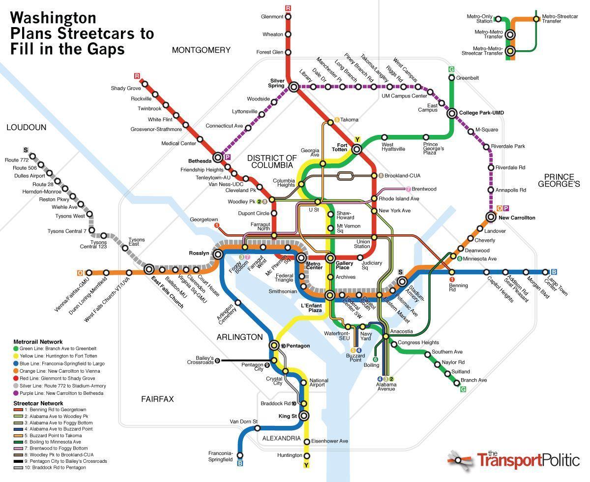 washington javni prijevoz mapu