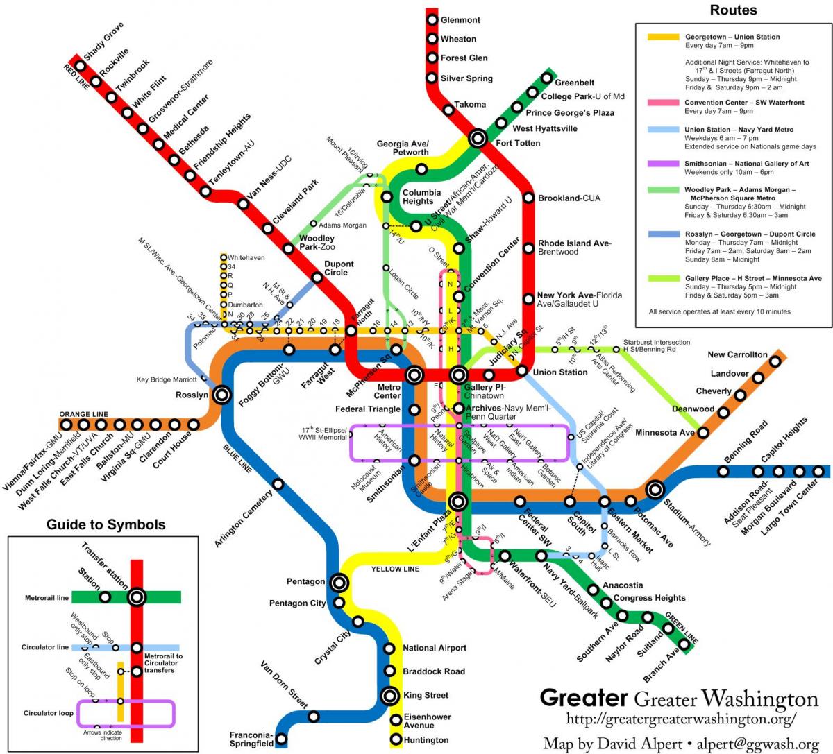 washington metro autobus mapu