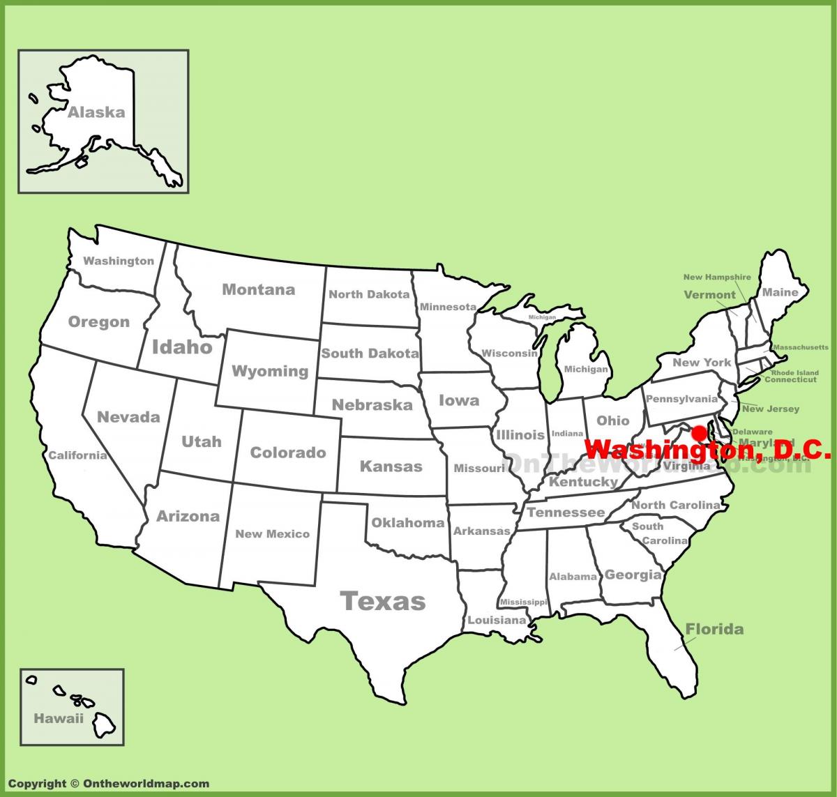 washington dc na mapi amerike