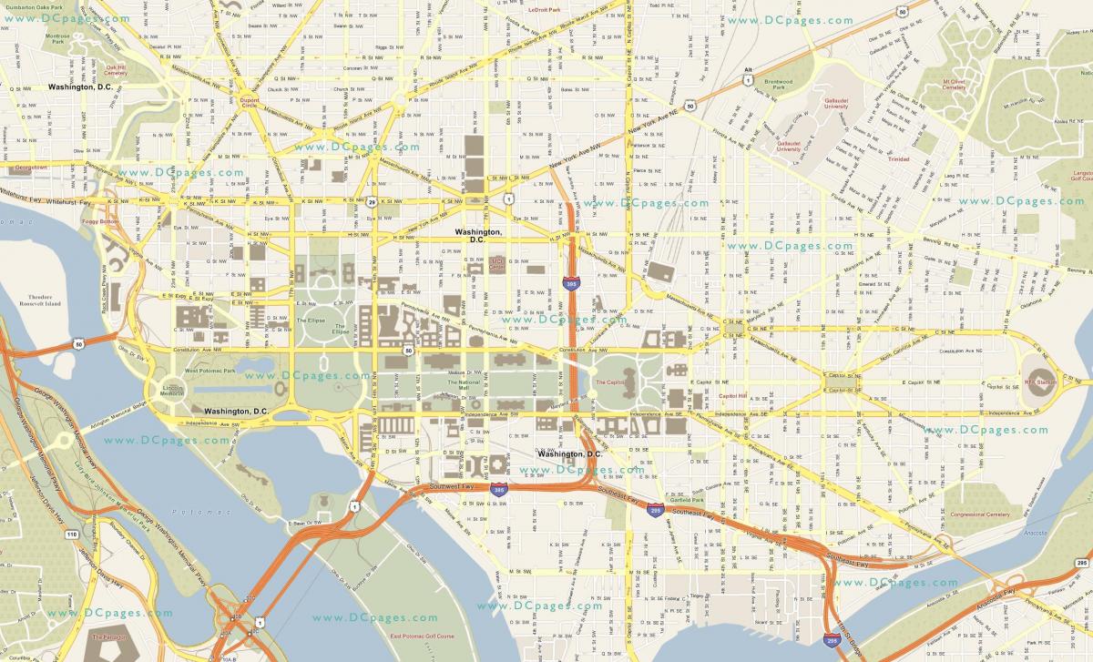 washington ulična mapa
