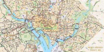 Washington dc bicikl mapu