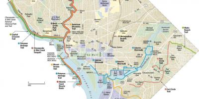 Washington dc biciklističke staze mapu