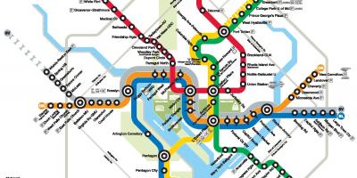 Washington dc metro liniju mapu