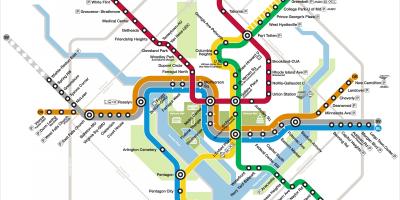 Washington dc metro mapu silver liniji