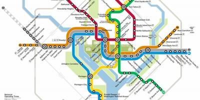 Washington dc metro sistem mapu