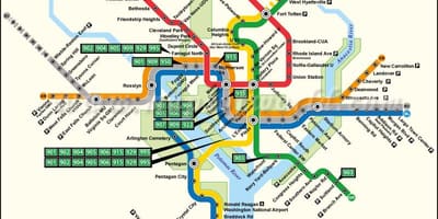 Washington dc tramvaj mapu