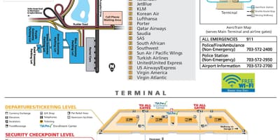 Washington međunarodnog aerodroma dulles mapu