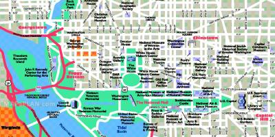 Washington dc turističke atrakcije mapu