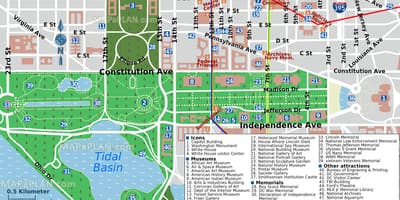 Mapa washington dc-u tržnom centru